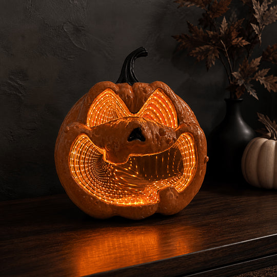 10.9 Inch Orange Pumpkin LED Infinity Mirror