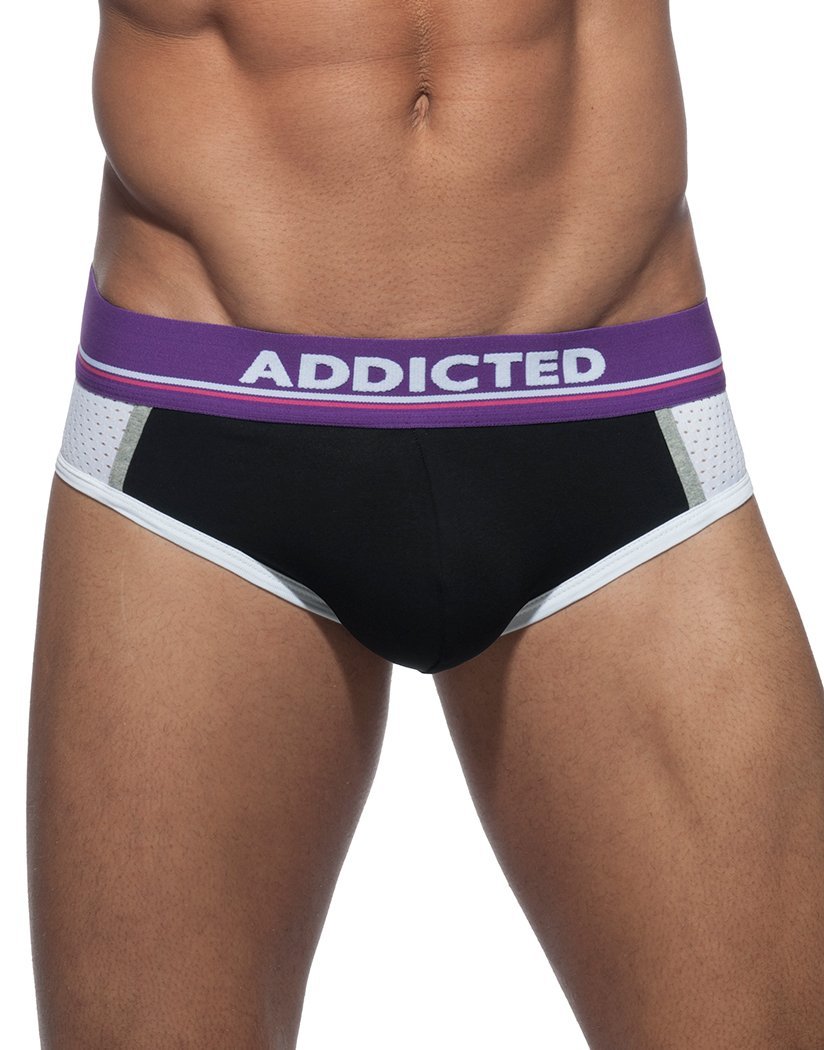 Addicted Black and purple Sportive Brief
