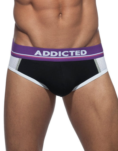 Addicted Black and purple Sportive Brief