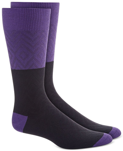 Alfani Colorblocked Textured Diamond Socks Purple