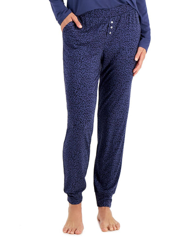 Alfani Essentials Ultra-soft Knit Jogger Pajama Pants Animal Dot