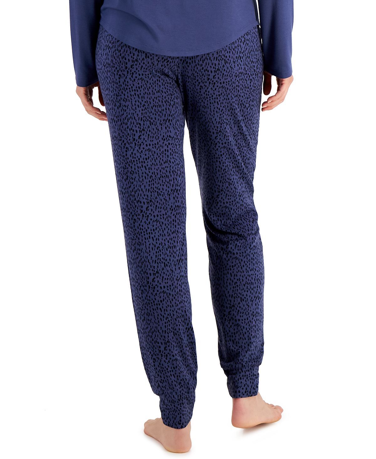 Alfani Essentials Ultra-soft Knit Jogger Pajama Pants Animal Dot