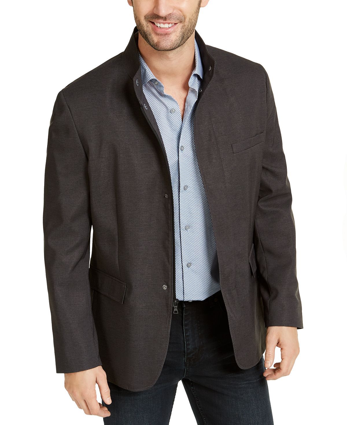 Alfani Kenneth Textured Jacket Charcoal