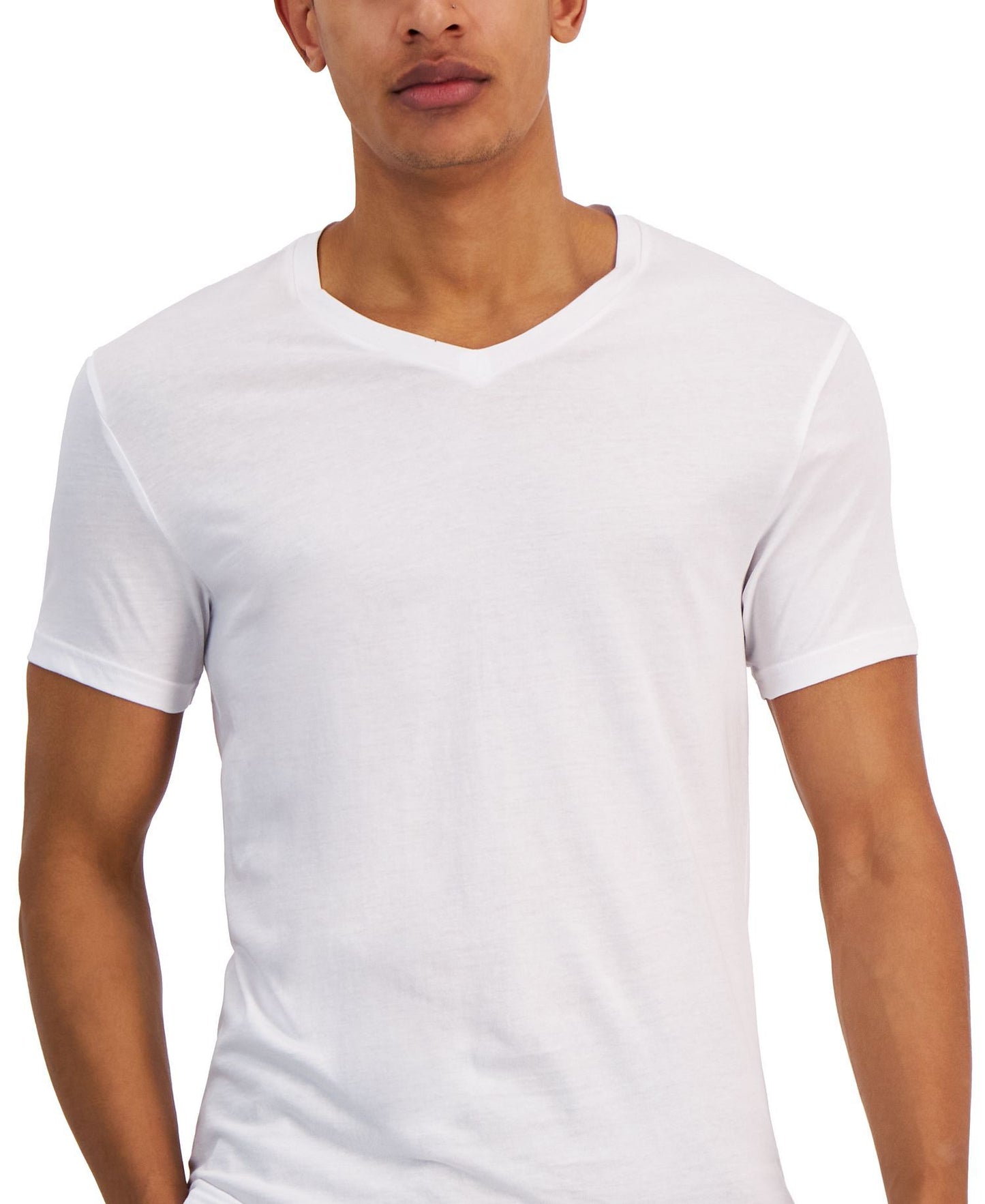 Alfani Regular-Fit V-Neck Solid Undershirts Pack of 4
