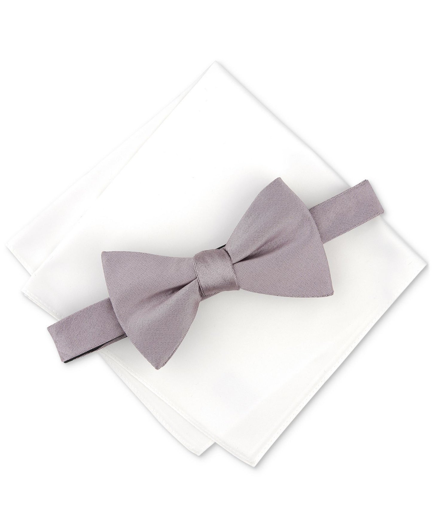 Alfani Solid Texture Pocket Square and Bowtie