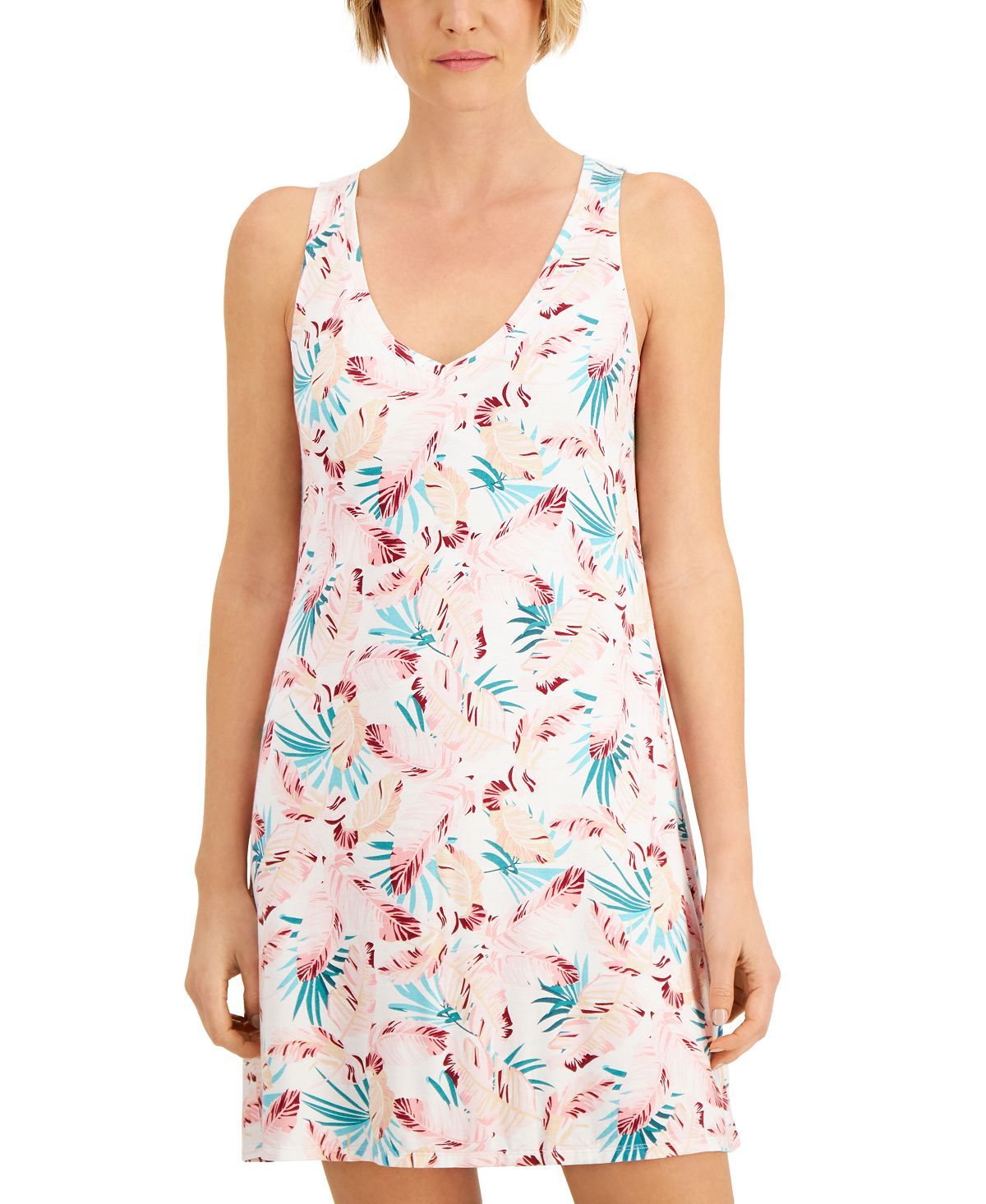 Alfani V-neck Sleeveless Nightgown Multi Tropical