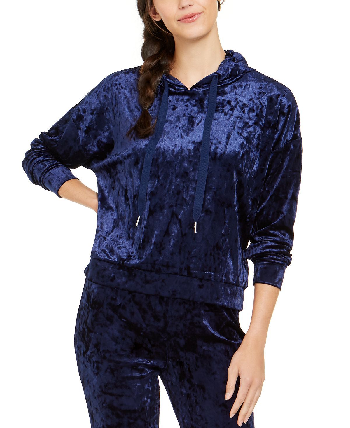 Alfani Velvet Sleep Hoodie Midnight Velvet