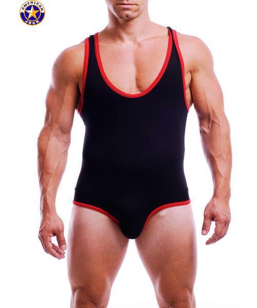 American Jock Red Black Endurance Jock Singlet