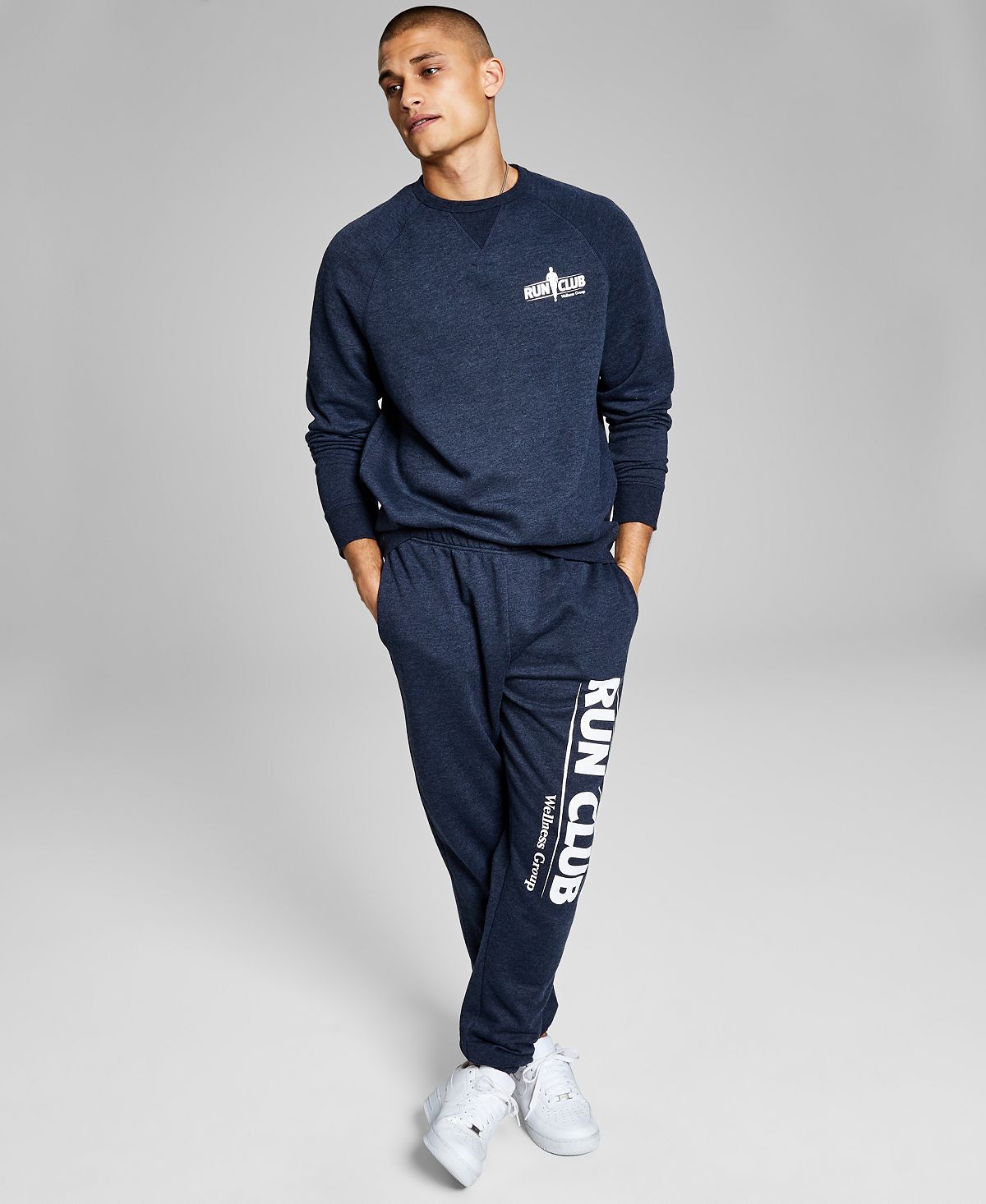 And Now This Run Club Fleece Sweatshirt Blue