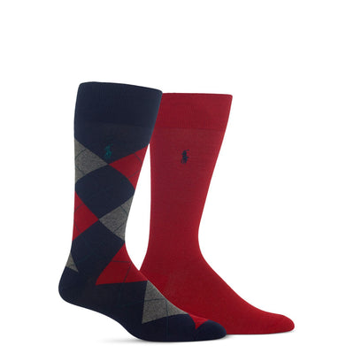 Argyle Polo Ralph Lauren And Solid Crew Socks 2-pack Navy / Hunter