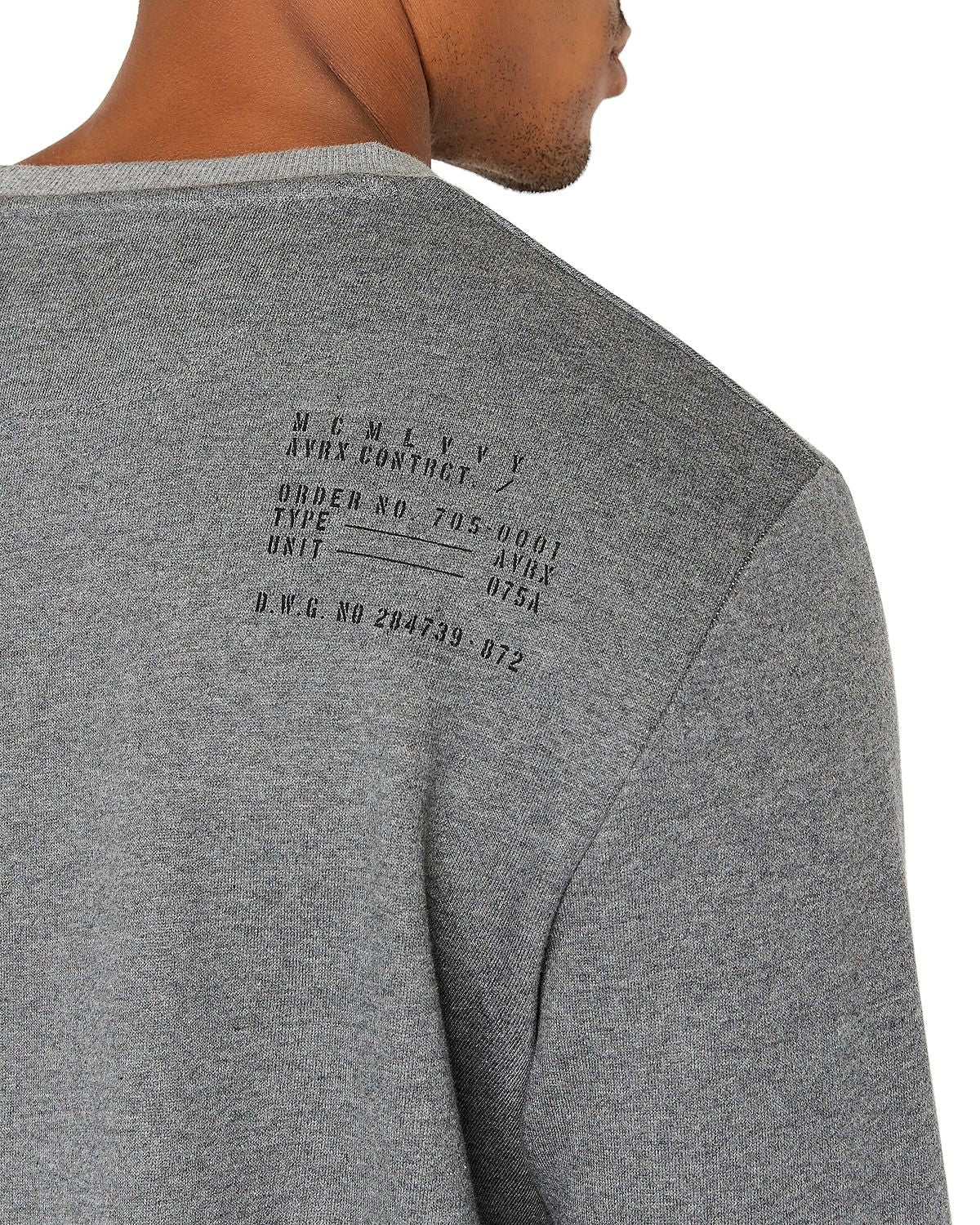 Avirex Camo Graphic Logo Sweatshirt Heather Grey