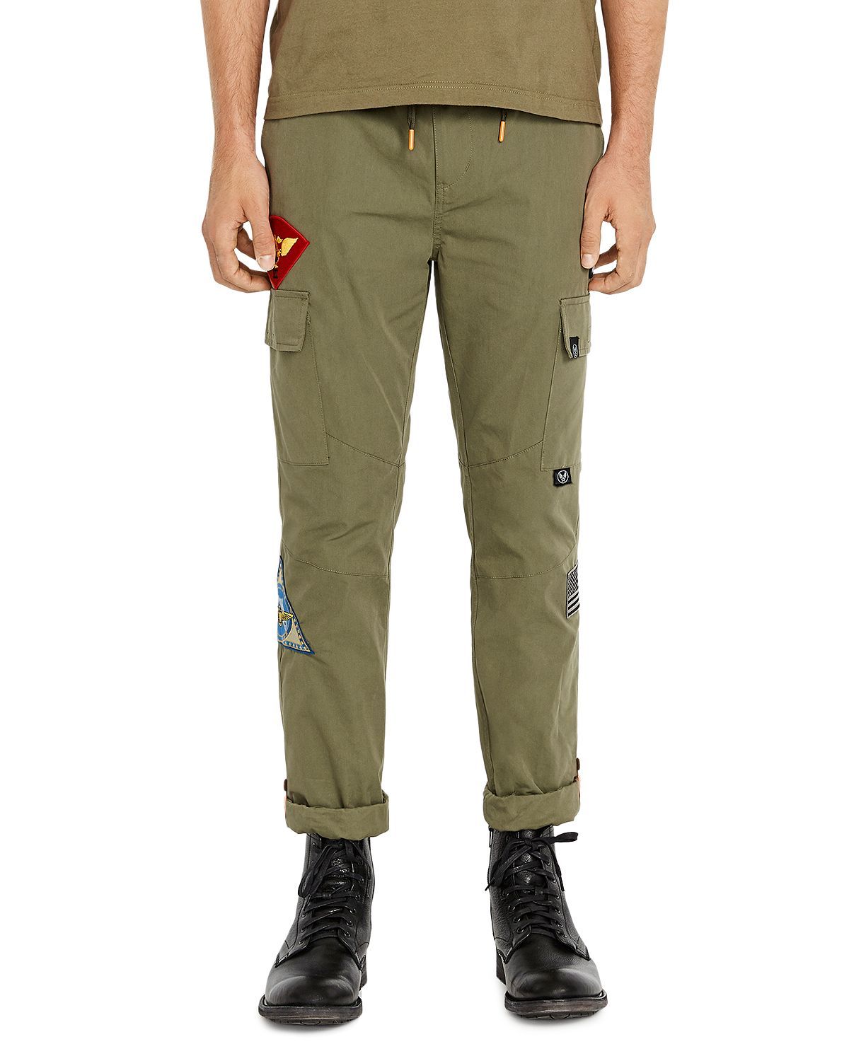 Avirex Patch Drawstring Slim Fit Pants Military Olive