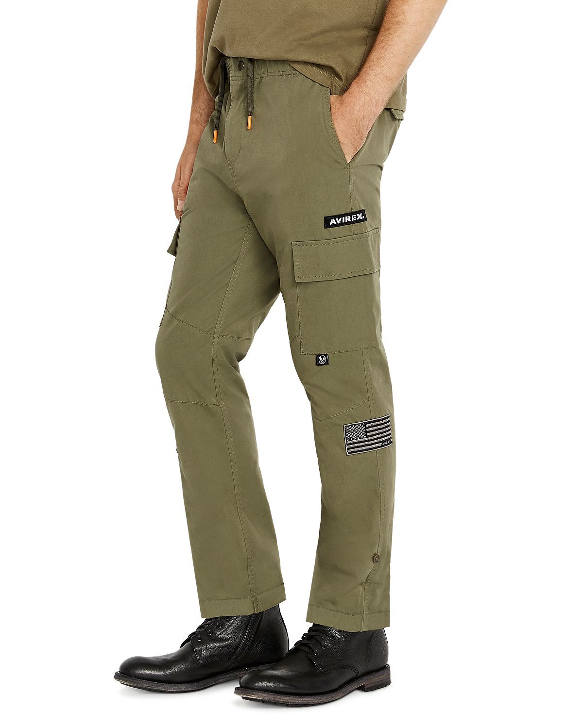 Avirex Patch Drawstring Slim Fit Pants Military Olive