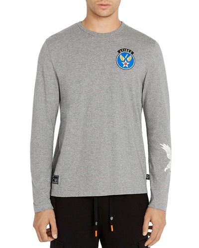 Avirex Patch Logo Long-sleeve Tee Gray Heather
