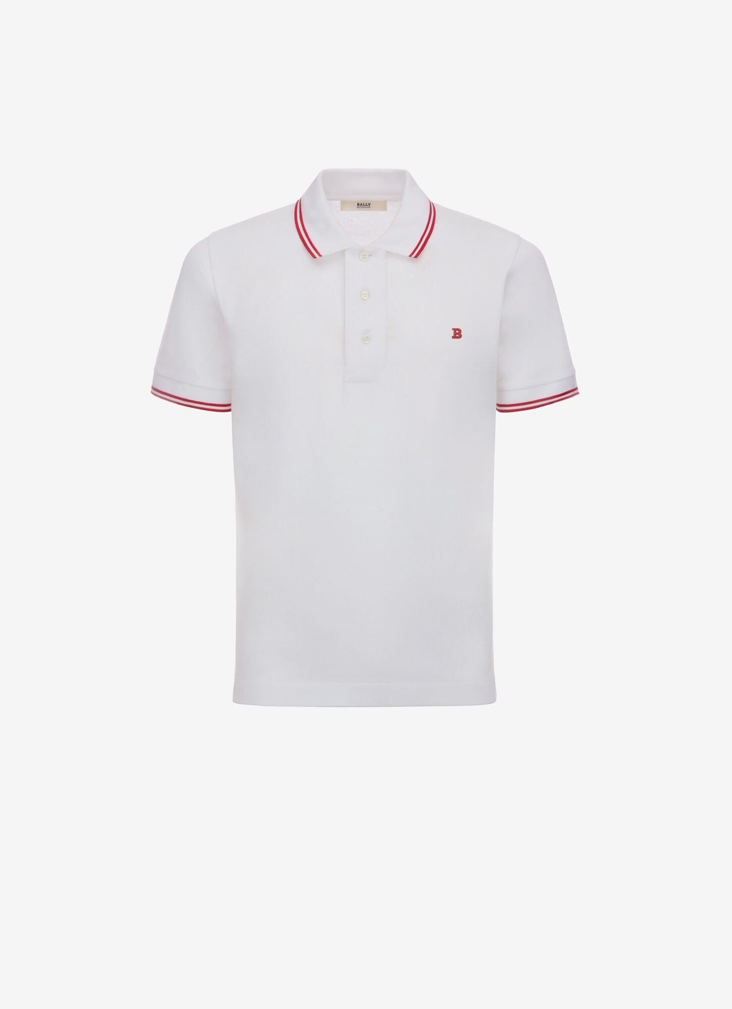 Bally Stripe Detail Polo Shirt White