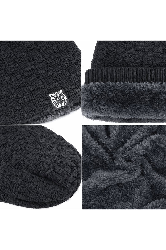 Black Cozy Bear Slouch Beanie