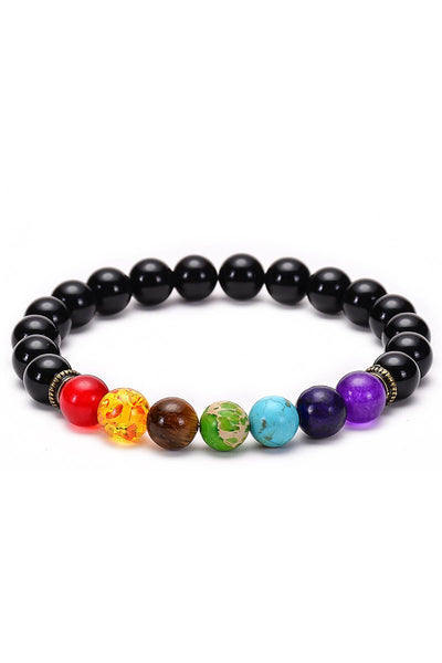 Black Onyx 7-Chakra Reiki Healing Bracelet