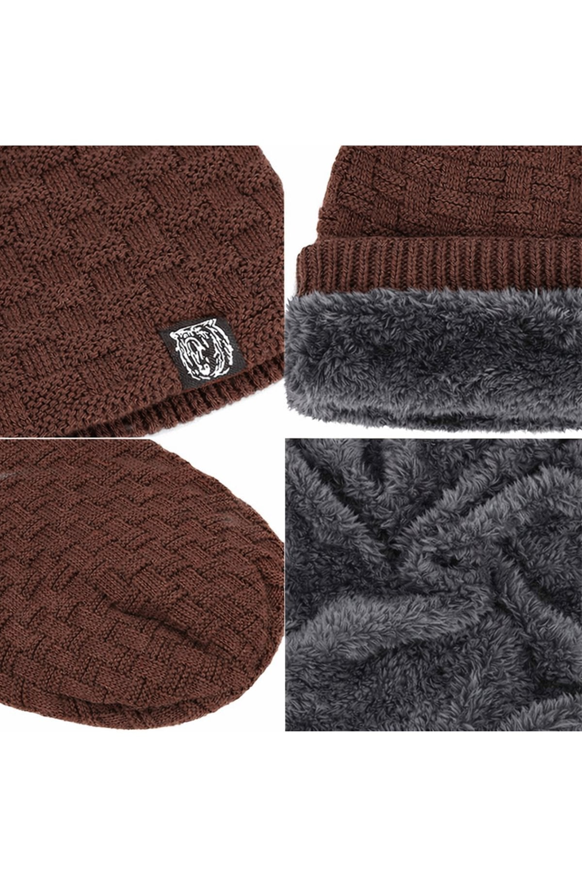 Brown Cozy Bear Slouch Beanie