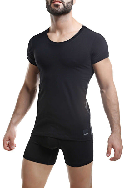 C4M Black Crew Neck T-Shirt