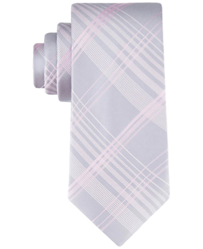 Calvin Klein Ari Plaid Tie - Silver/pink silver,pink