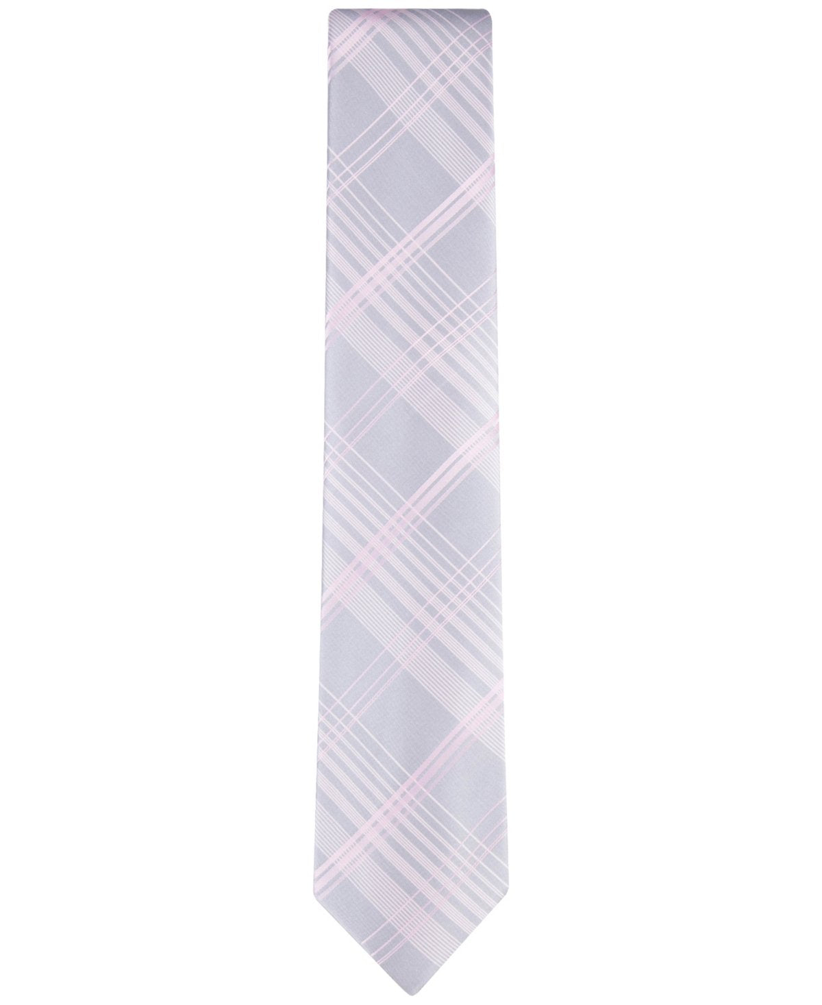Calvin Klein Ari Plaid Tie - Silver/pink silver,pink