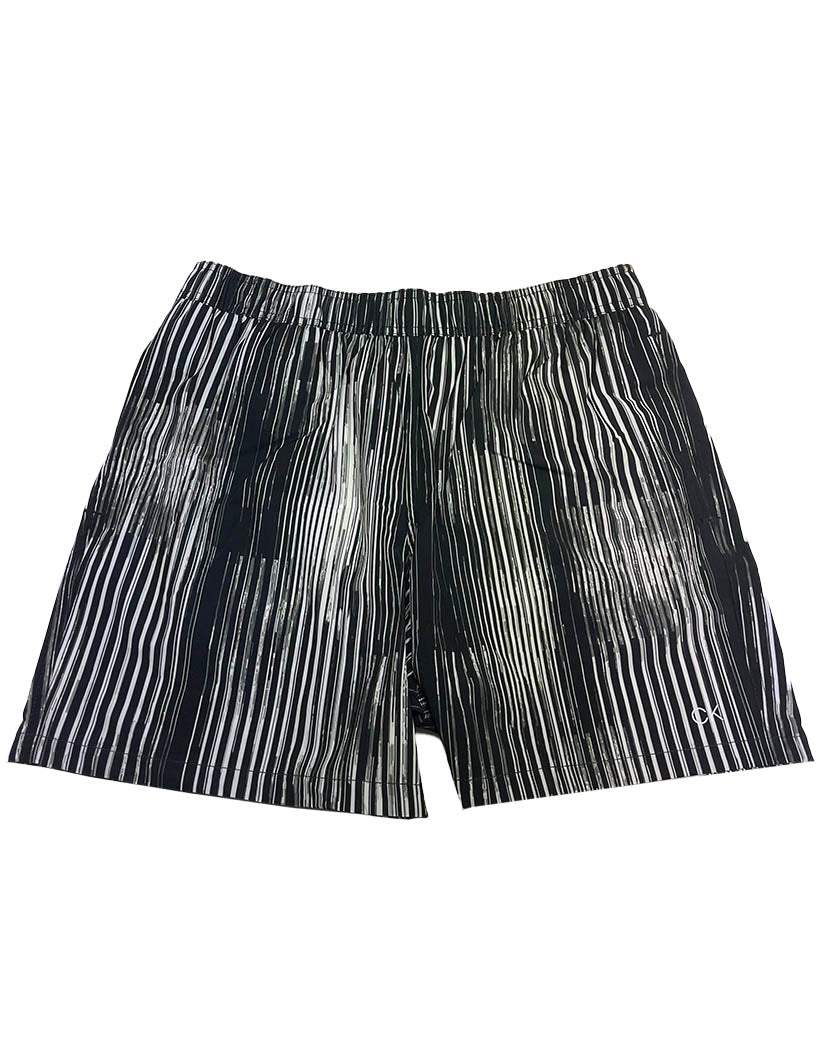 Calvin Klein Black Stripe Stretch Euro Volley Solid 5" Swim Short