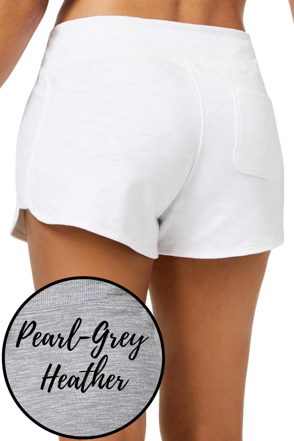 Calvin Klein Performance Pearl-Grey-Heather Curved-Hem Short