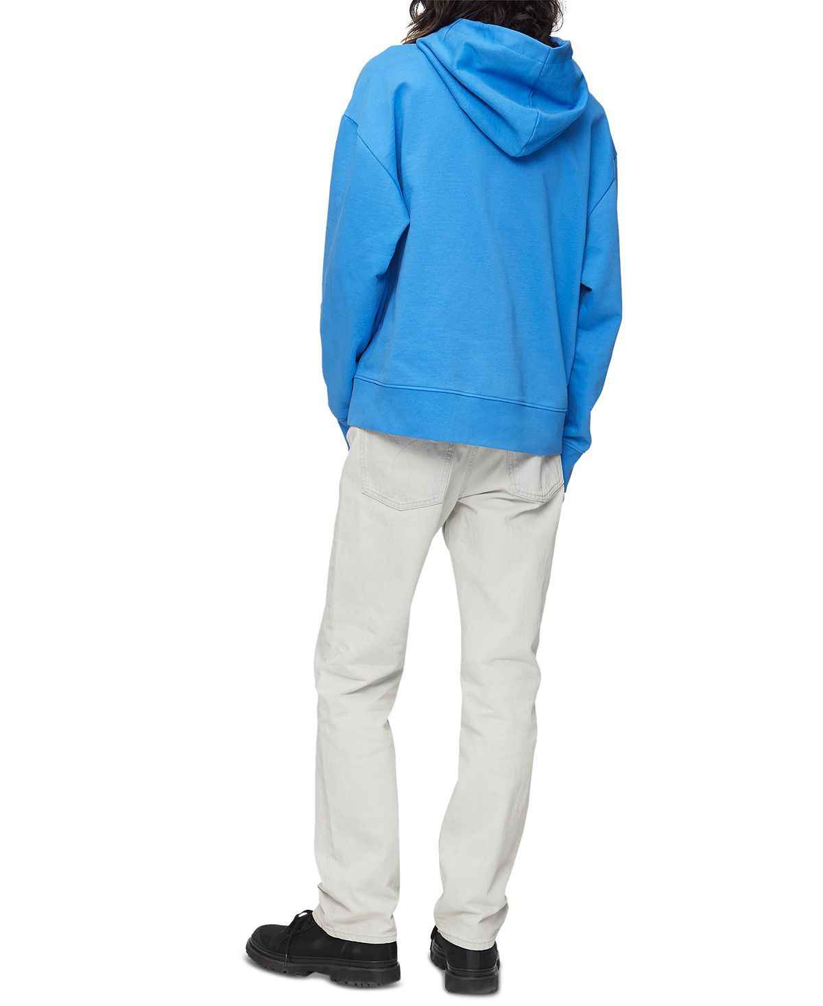 Calvin Klein Relaxed Fit Standard Logo Terry Hoodie Palace Blue