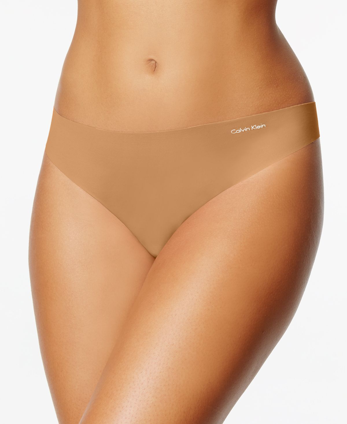Calvin Klein Wo Invisibles Thong Underwear D3428 Bronzed (Nude 3)