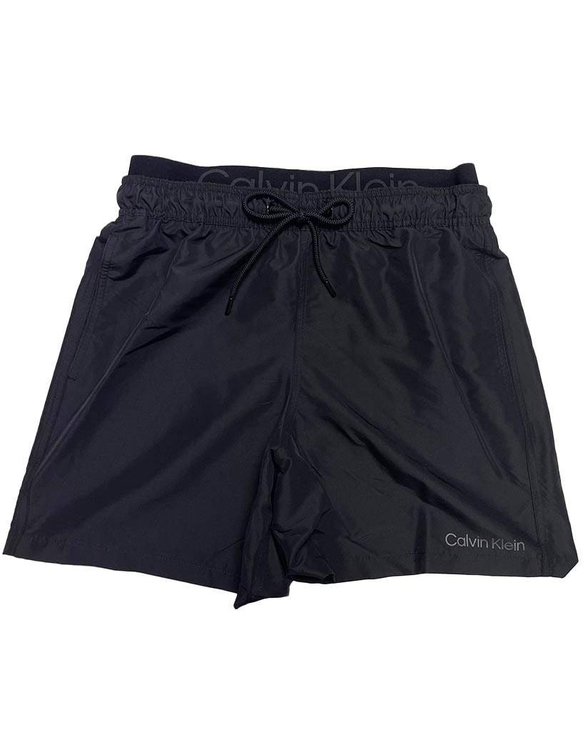 Calvin Klein black Euro Volley Logo Elastic Waistband 5" Swim Short