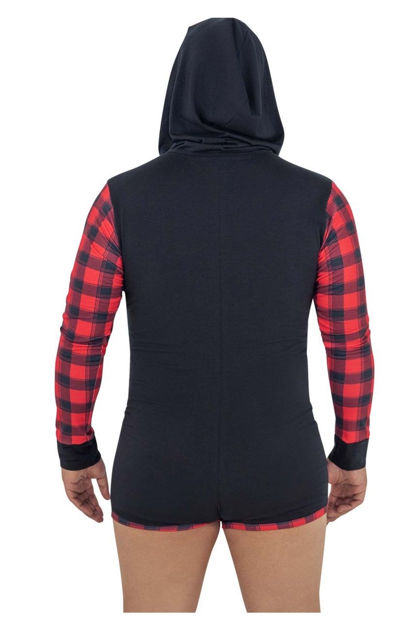 CandyMan Black 99575X Hoodie Bodysuit