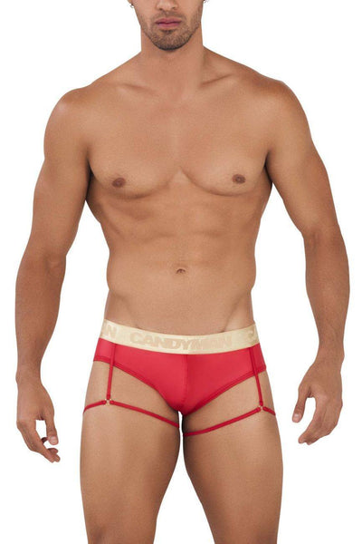 CandyMan Red 99722 Garter Mesh Brief
