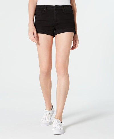 Celebrity Pink Juniors' Basic Cuffed Shorts Black