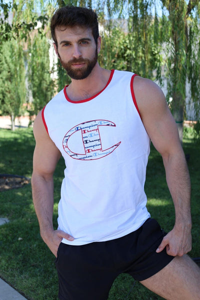 Champion Cotton Logo Tank Top White
