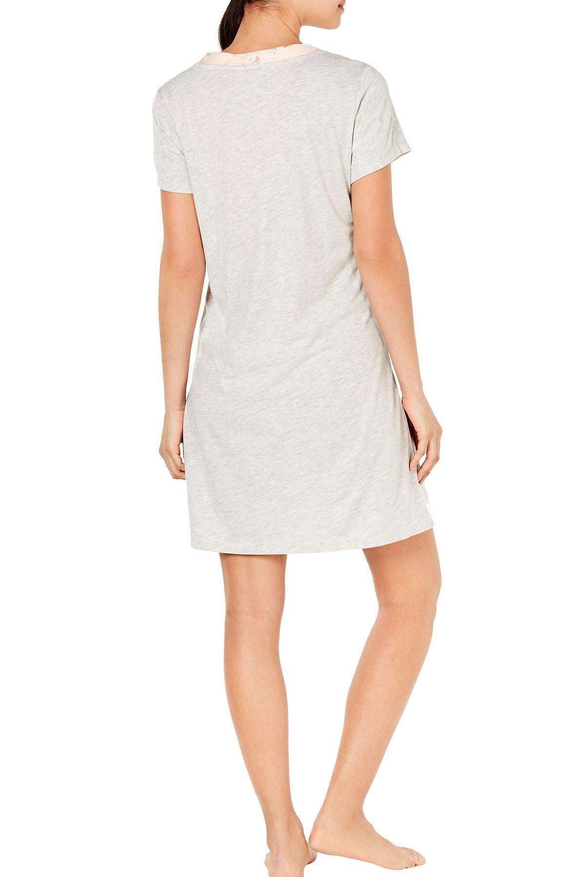 Charter Club Intimates Painted Floral Printed Trim Cotton Knit Sleepshirt