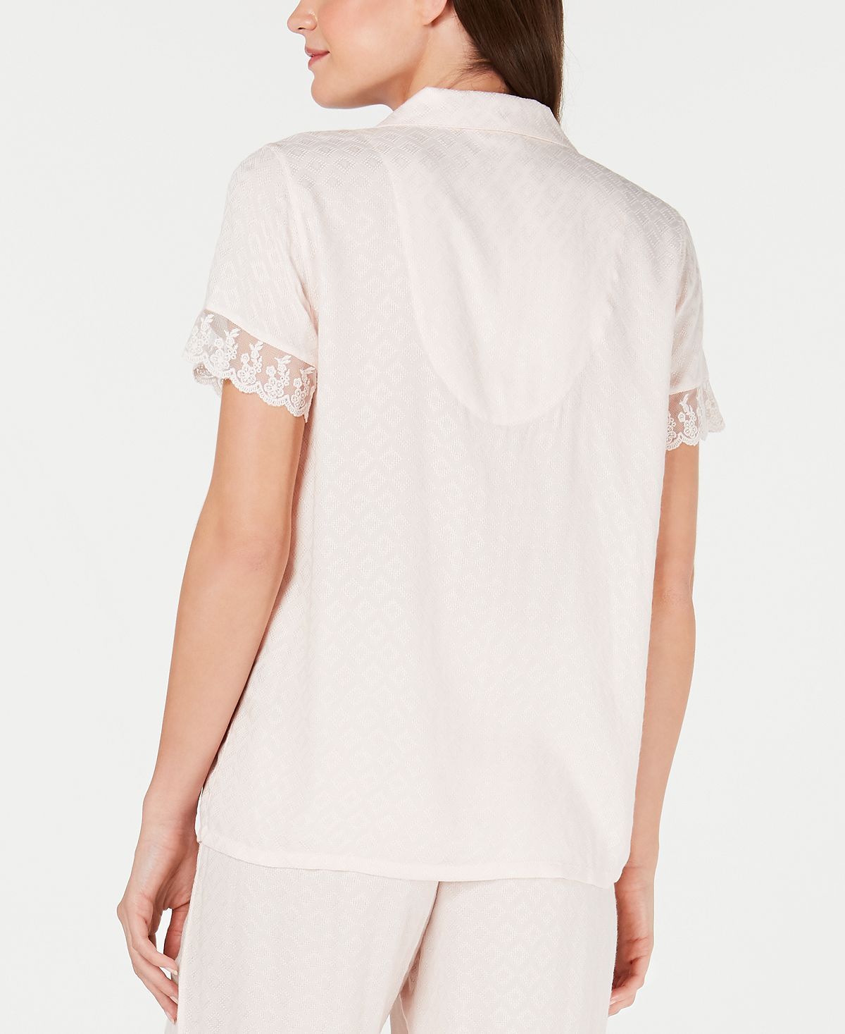 Charter Club Lace-trim Pajama Top Pink Sable