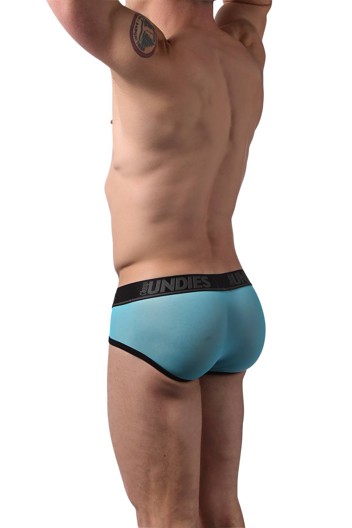 CheapUndies Blue Mesh Brief