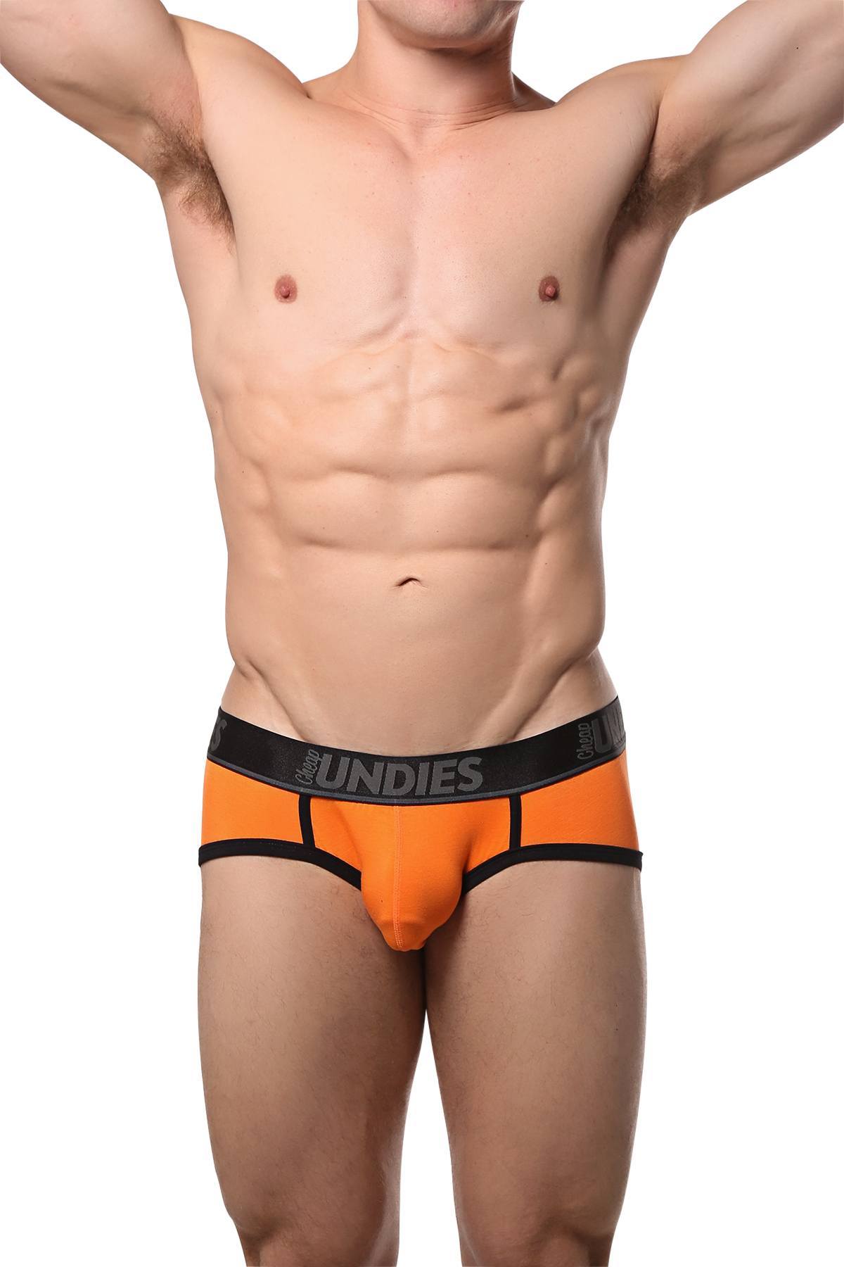 CheapUndies Bright Orange Touch Brief