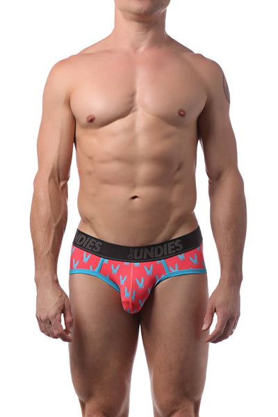 CheapUndies Coral and Blue Naughty Bunny Brief