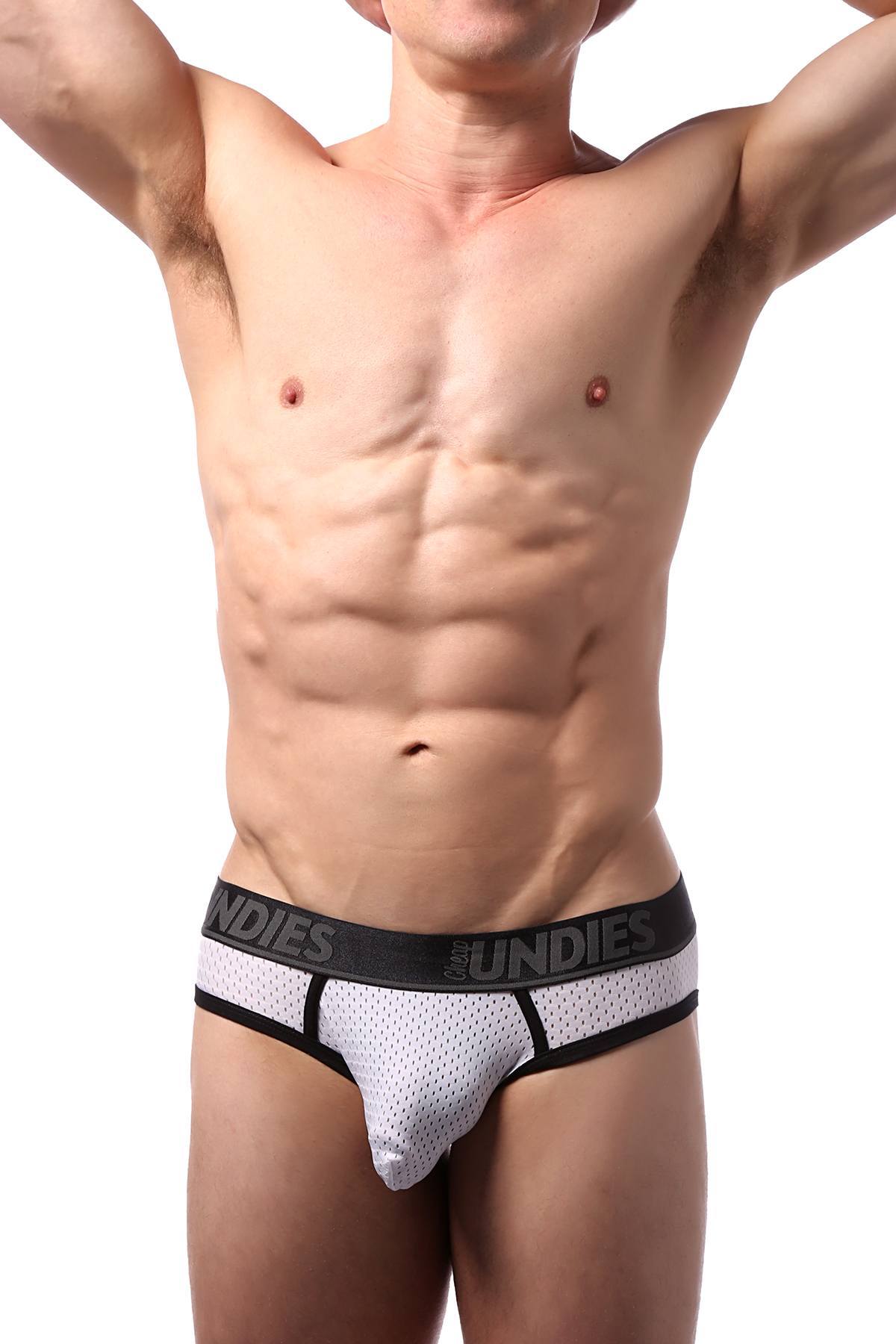 CheapUndies White Sport Mesh Jockbrief