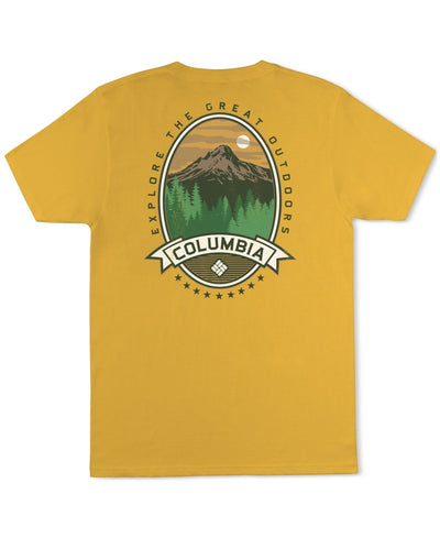 Columbia Regular Fit Short Sleeve Graphic T - Shirt Shirt Yellow