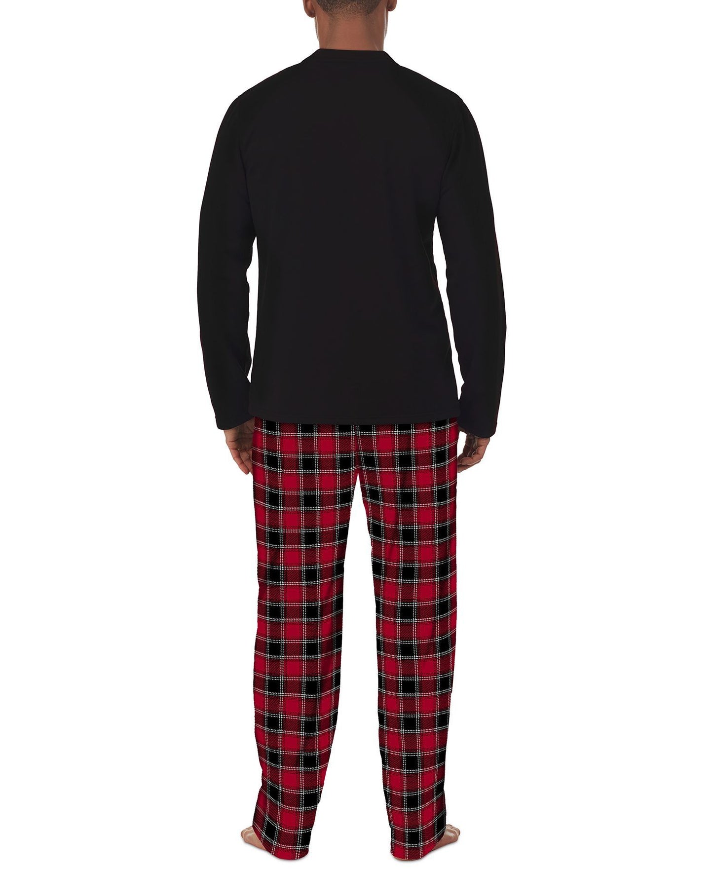 Cuddl Duds Cozy Lodge 2-Pc. Solid French Terry Sweatshirt & Plaid Pajama Pants Set