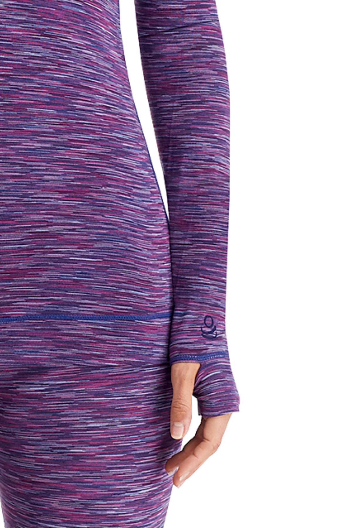 CuddlDuds Blue/Plum Space-Dye Flex-Fit V-Neck Top
