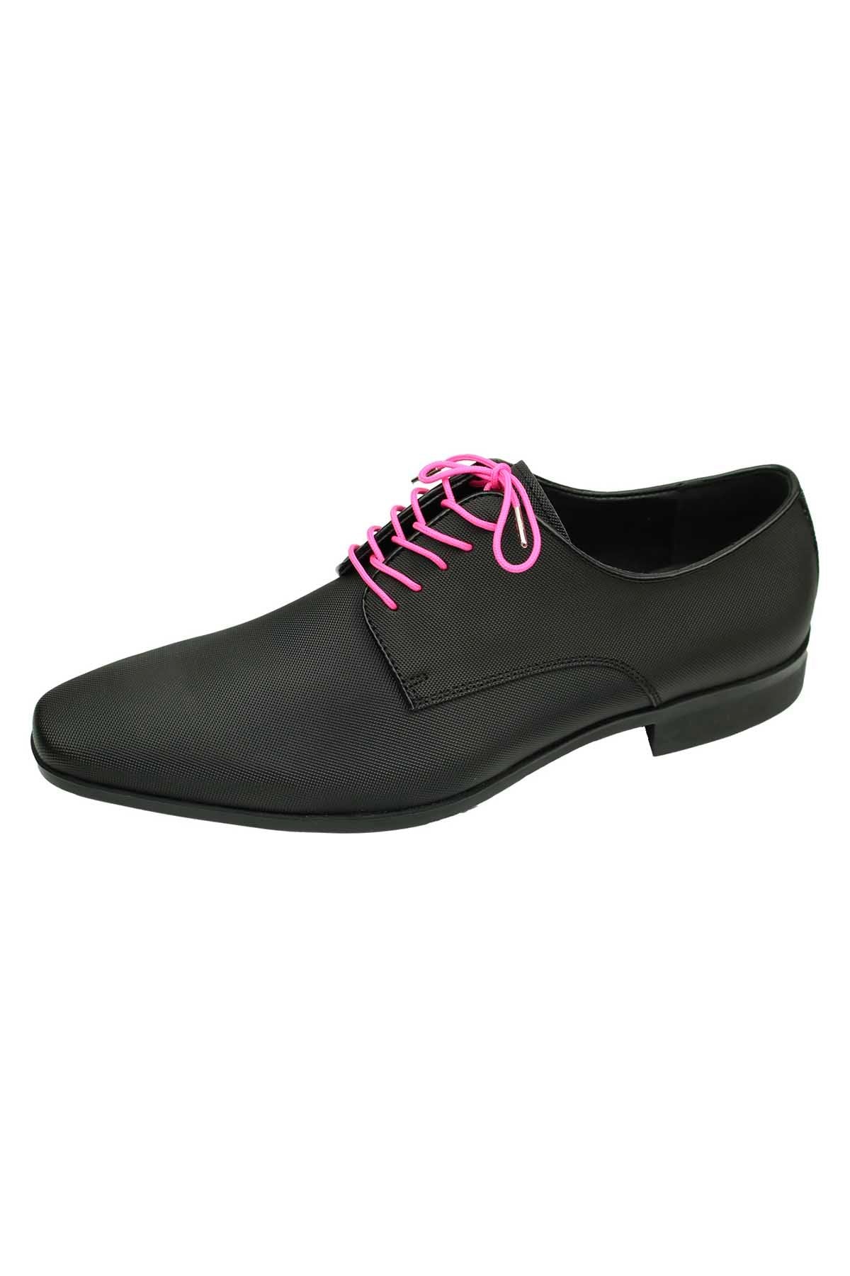 DIBI Bright-Pink Dress Shoelaces w/ Silver Aglets