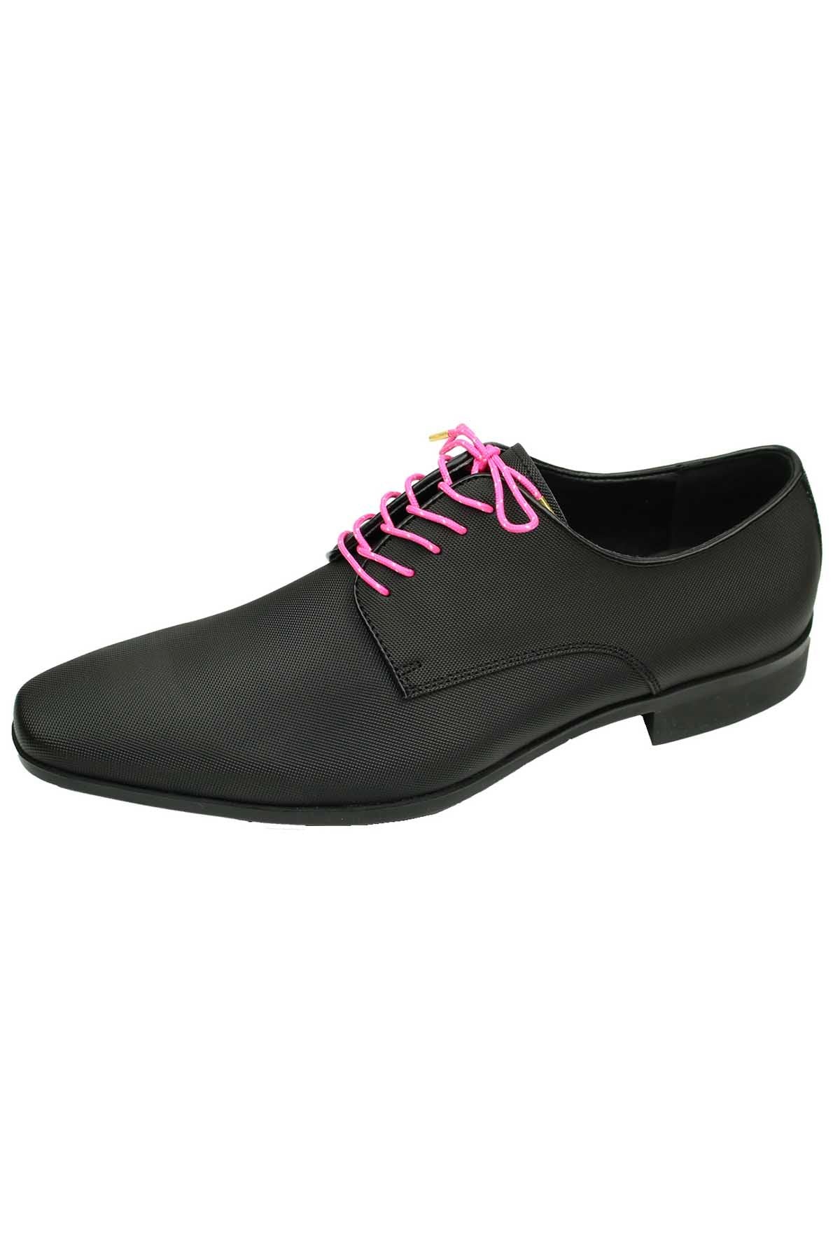 DIBI Bright-Pink Polkadot Dress Shoelaces w/ Gold Aglets