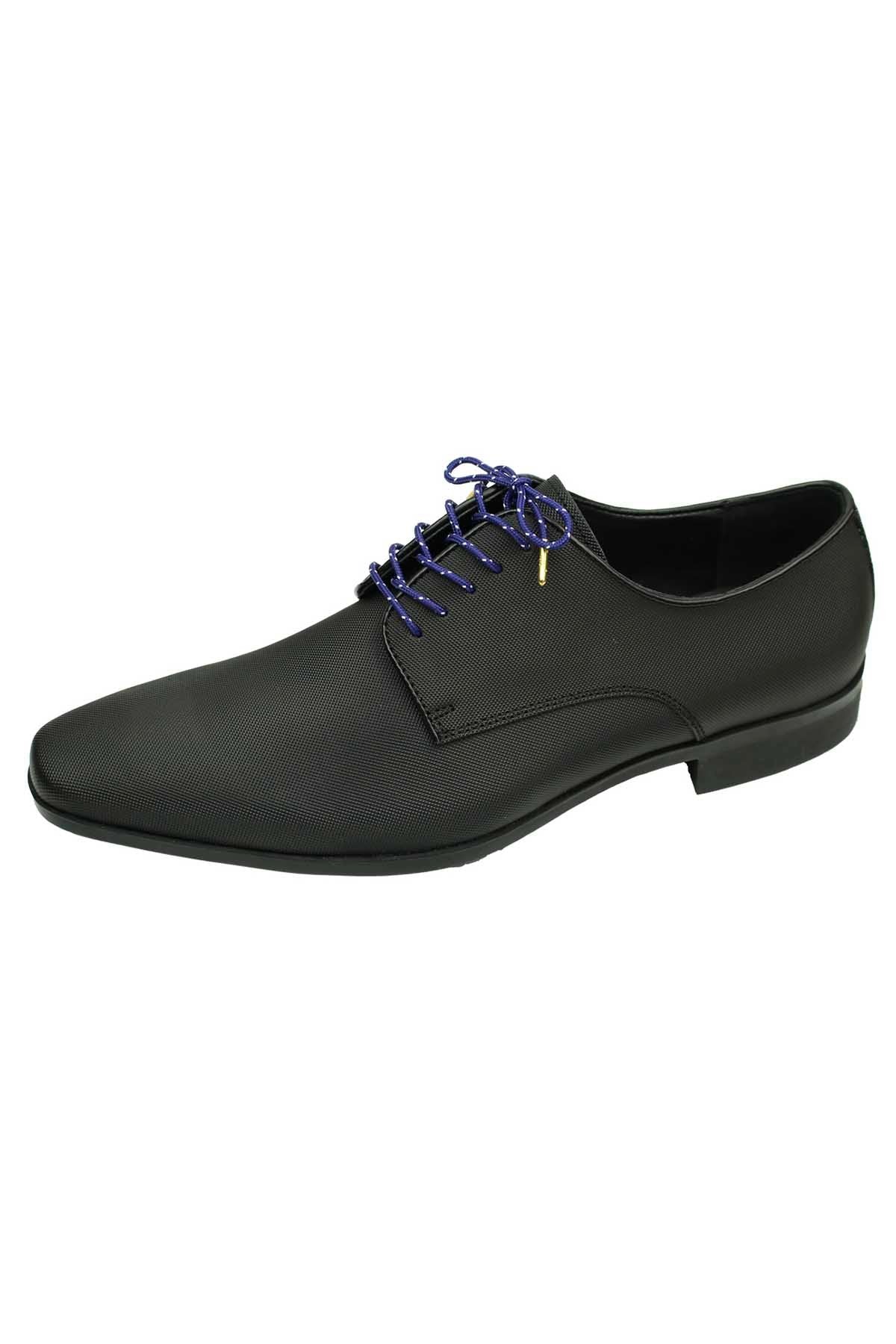 DIBI Navy-Blue Polkadot Dress Shoelaces w/ Gold Aglets