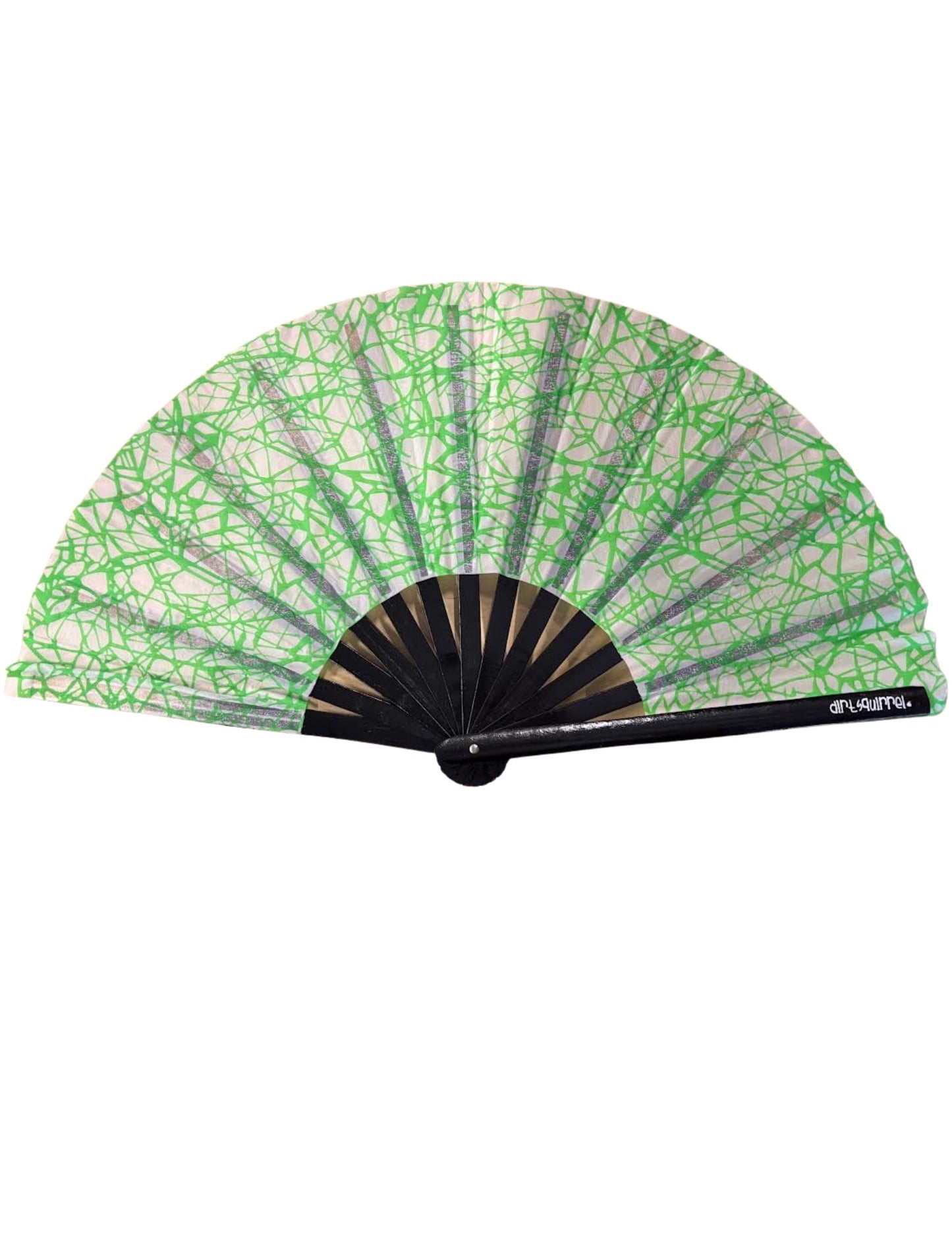 Dirt Squirrel Neon Green Doodle Reflective Fan