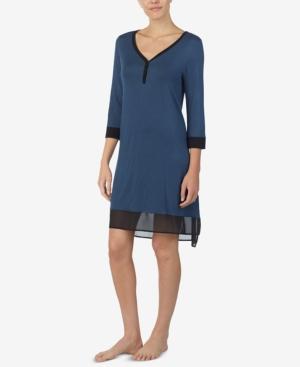 Dkny Colorblocked Chiffon-Hem Sleepshirt
