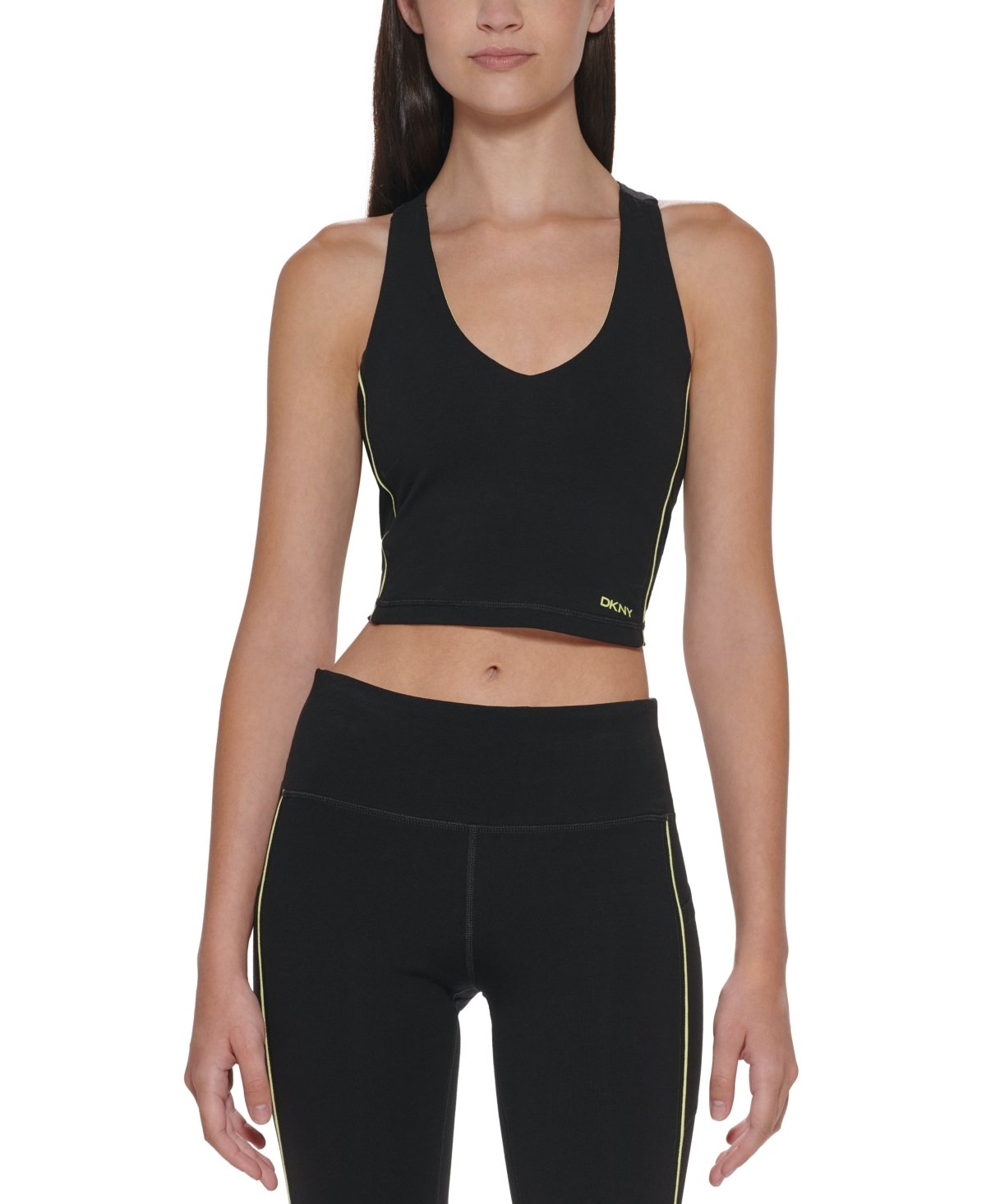 Dkny Sport Women's Contrast-Trim Cropped Tank Top
