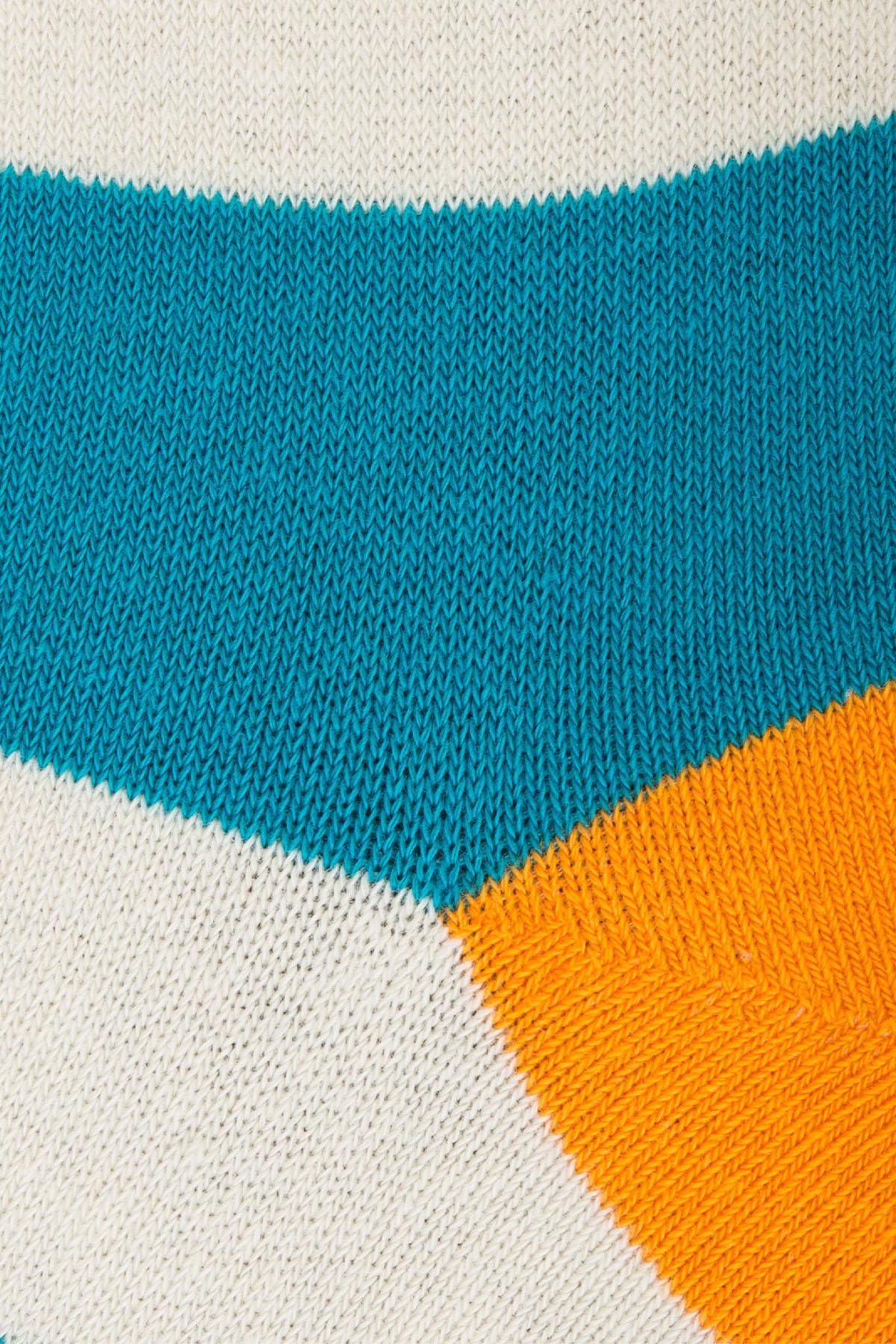 Drake & Hutch Aqua/White Candy Stripe Unisex Crew Sock